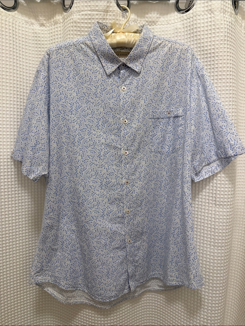Ted Baker Light Blue and White Button-Down Shirt - size 6